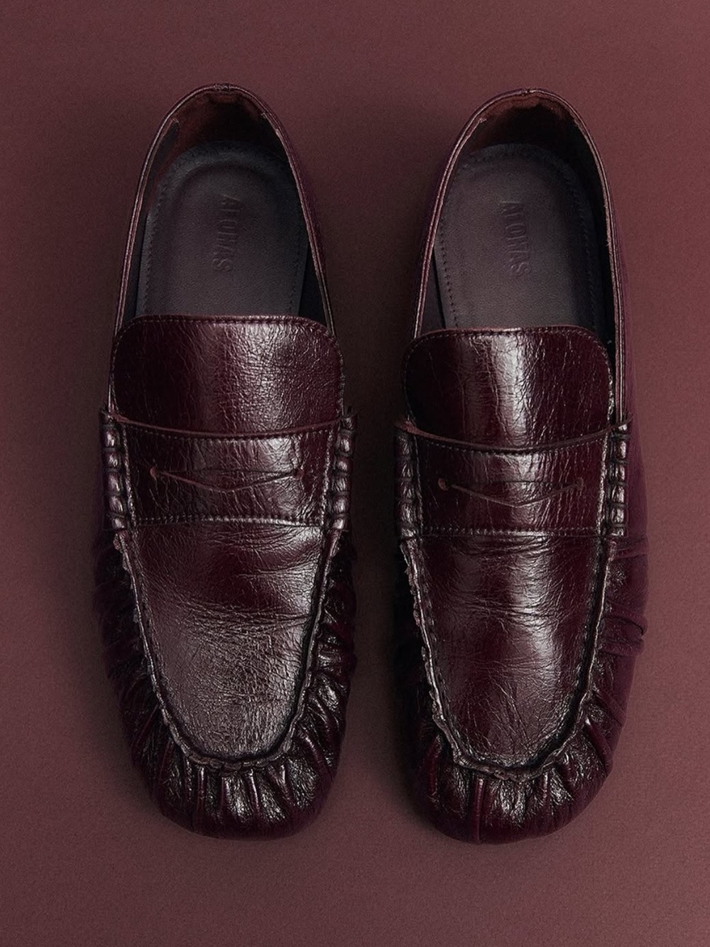 ALOHAS Rift Burgundy Leather Loafers Leather Loafers in Burgundy EU 37 Like New